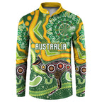 Australia Darts Personalised Button Sweatshirt Aboriginal Dot Art Boomerang Indigenous Style Graphic