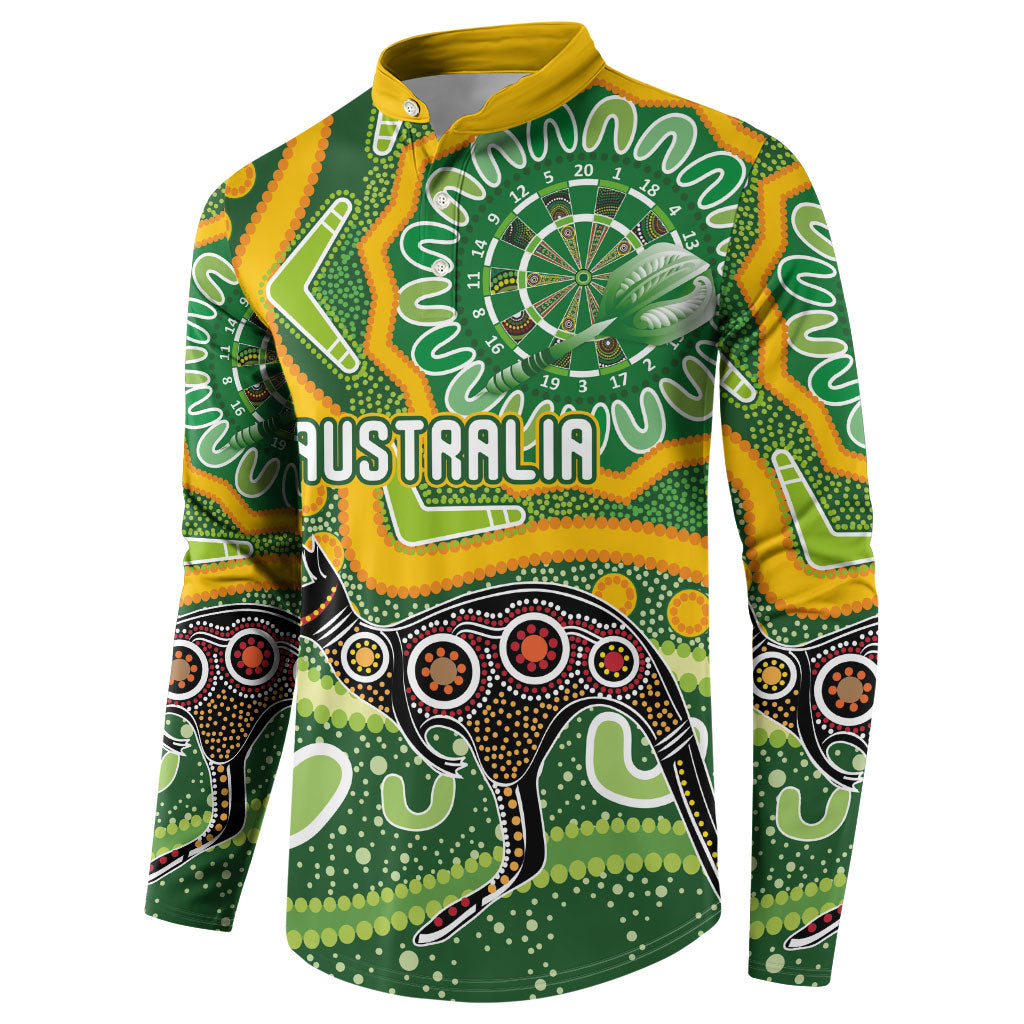 Australia Darts Personalised Button Sweatshirt Aboriginal Dot Art Boomerang Indigenous Style Graphic