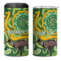 Australia Darts Personalised 4 in 1 Can Cooler Tumbler Aboriginal Dot Art Boomerang Indigenous Style Graphic