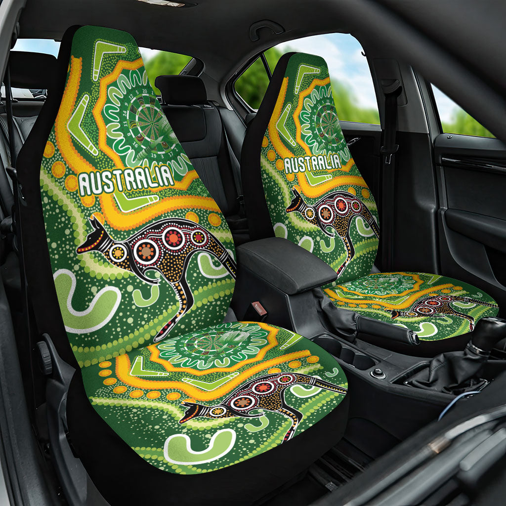 Australia Darts Car Seat Cover Aboriginal Dot Art Boomerang Indigenous Style Graphic