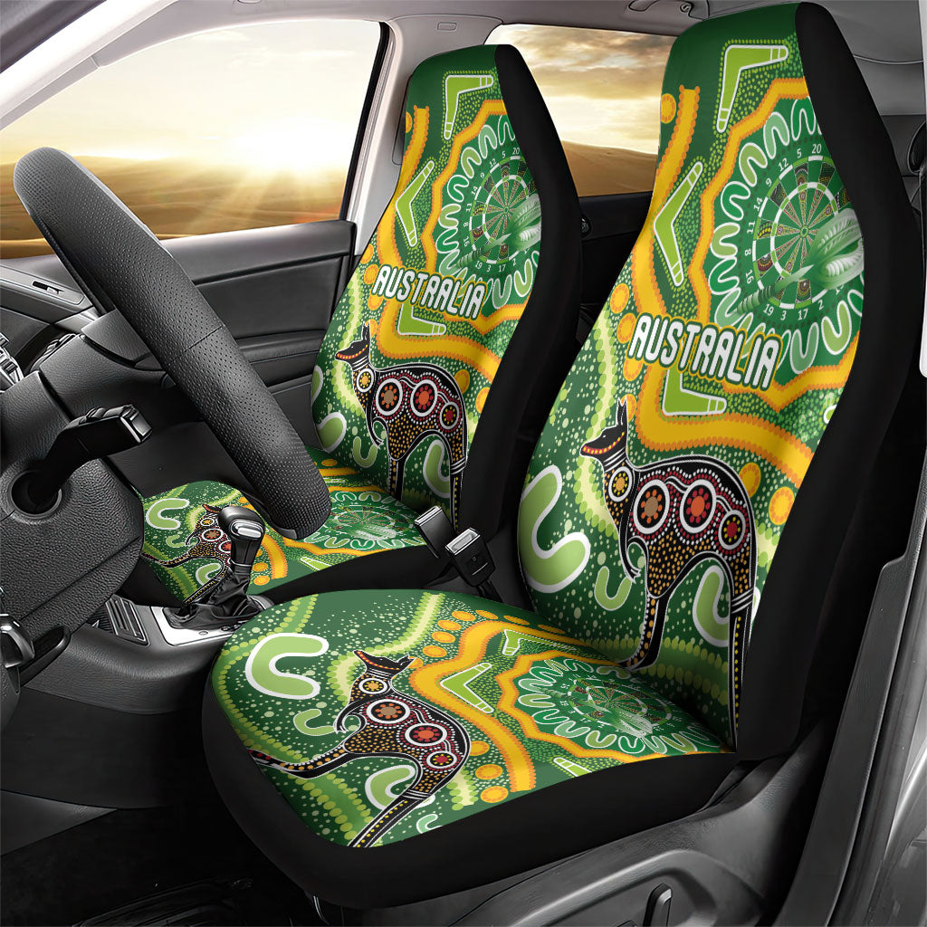 Australia Darts Car Seat Cover Aboriginal Dot Art Boomerang Indigenous Style Graphic