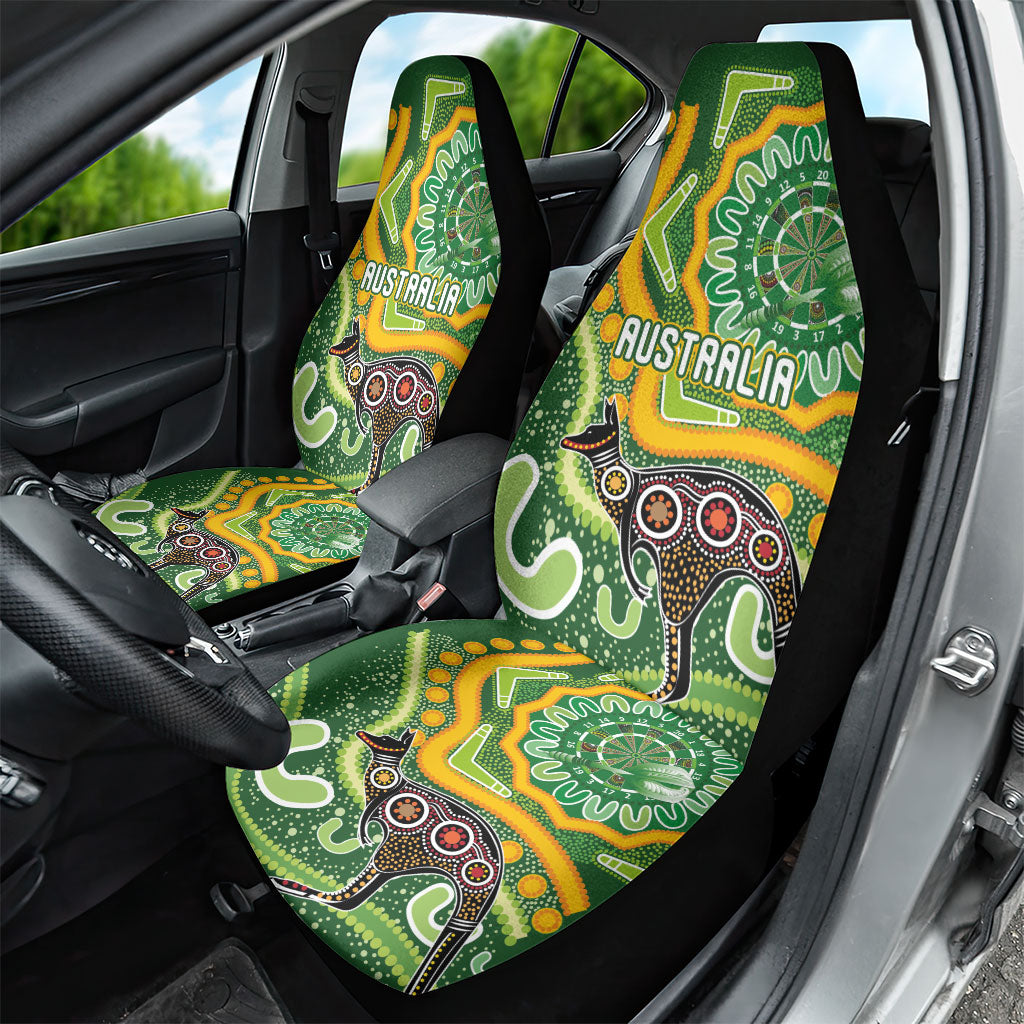 Australia Darts Car Seat Cover Aboriginal Dot Art Boomerang Indigenous Style Graphic
