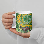 Australia Darts Personalised Ceramic Mug Aboriginal Dot Art Boomerang Indigenous Style Graphic