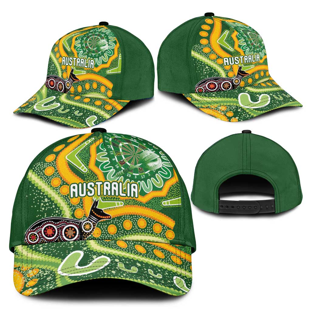 Australia Darts Classic Cap Aboriginal Dot Art Boomerang Indigenous Style Graphic