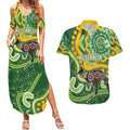 Australia Darts Personalised Couples Matching Summer Maxi Dress and Hawaiian Shirt Aboriginal Dot Art Boomerang Indigenous Style Graphic