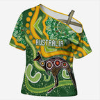 Australia Darts Personalised Cross Shoulder Shirt Aboriginal Dot Art Boomerang Indigenous Style Graphic