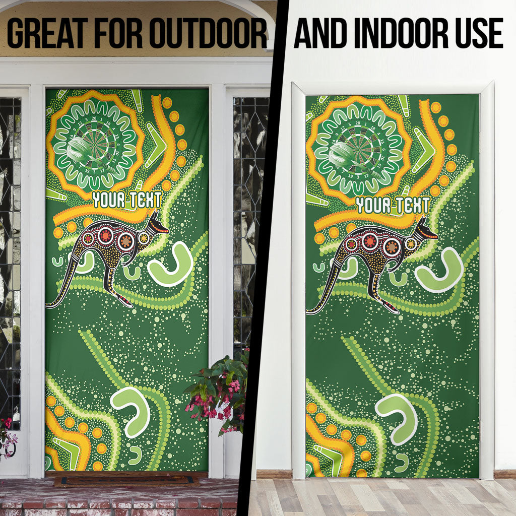 Australia Darts Personalised Door Cover Aboriginal Dot Art Boomerang Indigenous Style Graphic