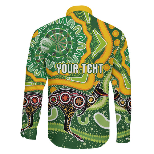 Australia Darts Personalised Family Matching Long Sleeve Bodycon Dress and Hawaiian Shirt Aboriginal Dot Art Boomerang Indigenous Style Graphic