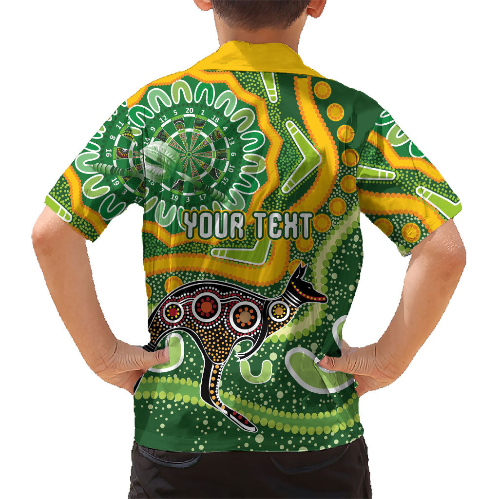 Australia Darts Personalised Family Matching Mermaid Dress and Hawaiian Shirt Aboriginal Dot Art Boomerang Indigenous Style Graphic