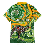 Australia Darts Personalised Family Matching Off The Shoulder Long Sleeve Dress and Hawaiian Shirt Aboriginal Dot Art Boomerang Indigenous Style Graphic