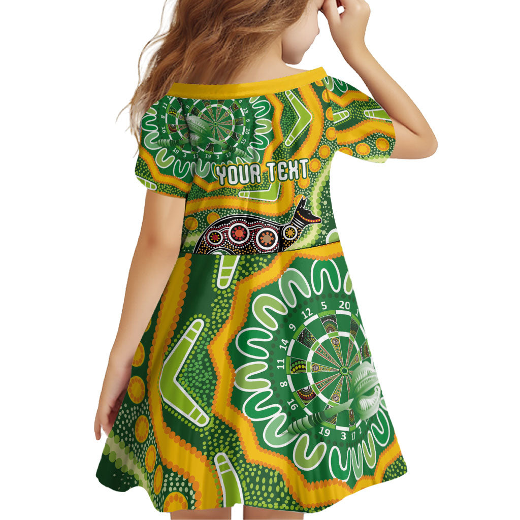 Australia Darts Personalised Family Matching Short Sleeve Bodycon Dress and Hawaiian Shirt Aboriginal Dot Art Boomerang Indigenous Style Graphic