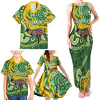 Australia Darts Personalised Family Matching Tank Maxi Dress and Hawaiian Shirt Aboriginal Dot Art Boomerang Indigenous Style Graphic