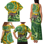 Australia Darts Personalised Family Matching Tank Maxi Dress and Hawaiian Shirt Aboriginal Dot Art Boomerang Indigenous Style Graphic