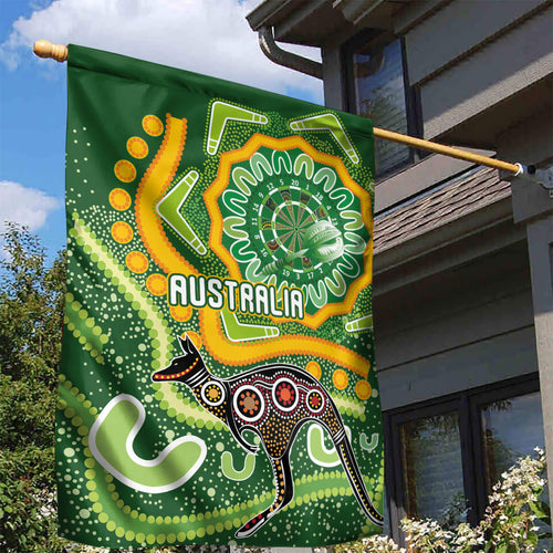 Australia Darts Garden Flag Aboriginal Dot Art Boomerang Indigenous Style Graphic