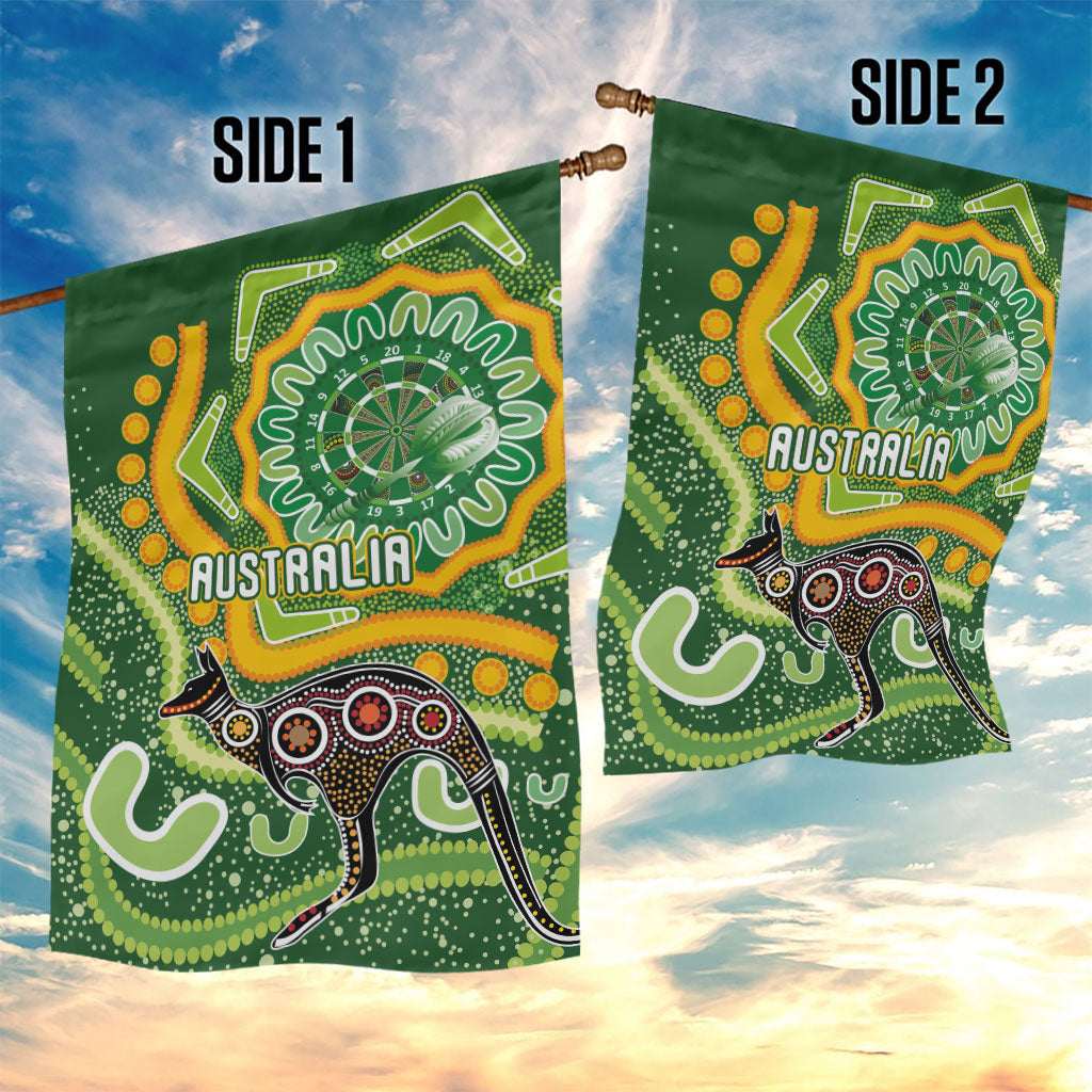 Australia Darts Garden Flag Aboriginal Dot Art Boomerang Indigenous Style Graphic