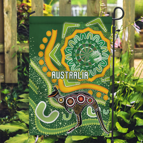 Australia Darts Garden Flag Aboriginal Dot Art Boomerang Indigenous Style Graphic