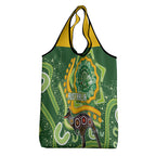 Australia Darts Grocery Bag Aboriginal Dot Art Boomerang Indigenous Style Graphic