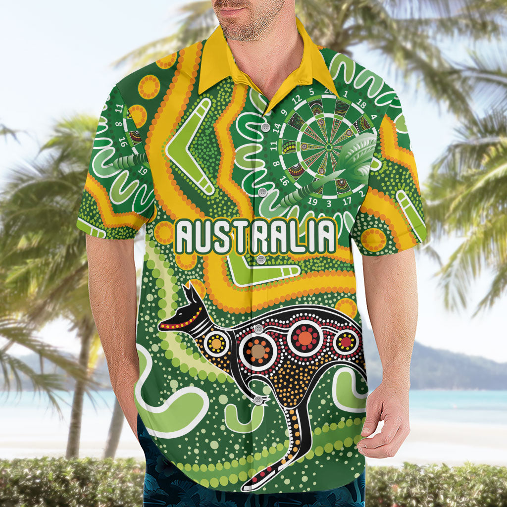 Australia Darts Personalised Hawaiian Shirt Aboriginal Dot Art Boomerang Indigenous Style Graphic