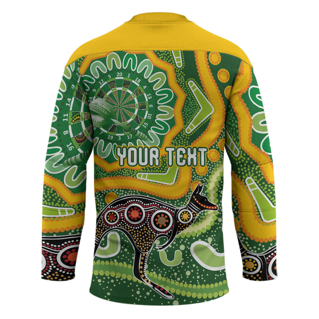 Australia Darts Personalised Hockey Jersey Aboriginal Dot Art Boomerang Indigenous Style Graphic