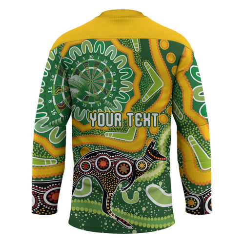 Australia Darts Personalised Hockey Jersey Aboriginal Dot Art Boomerang Indigenous Style Graphic