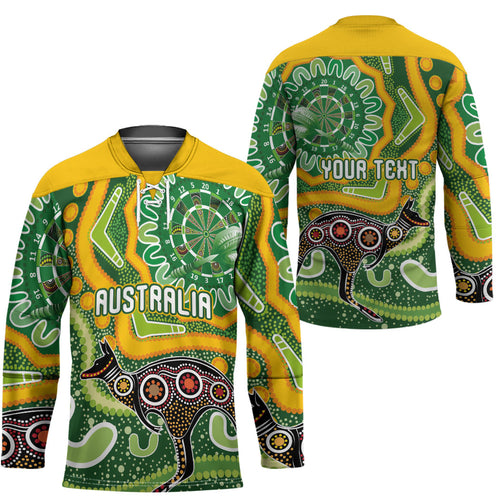 Australia Darts Personalised Hockey Jersey Aboriginal Dot Art Boomerang Indigenous Style Graphic
