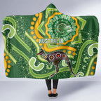 Australia Darts Hooded Blanket Aboriginal Dot Art Boomerang Indigenous Style Graphic
