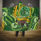 Australia Darts Hooded Blanket Aboriginal Dot Art Boomerang Indigenous Style Graphic