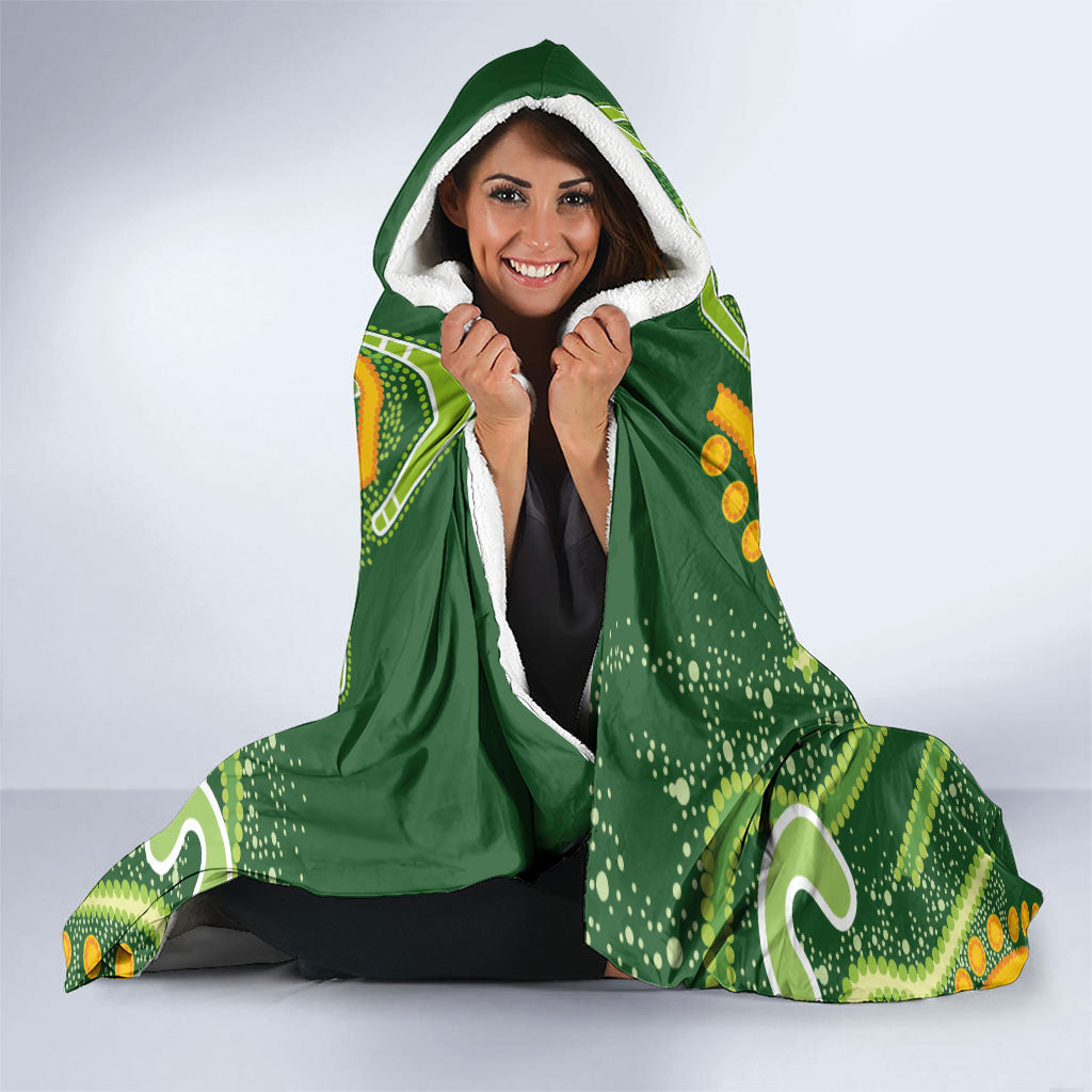 Australia Darts Hooded Blanket Aboriginal Dot Art Boomerang Indigenous Style Graphic
