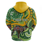 Australia Darts Personalised Hoodie Aboriginal Dot Art Boomerang Indigenous Style Graphic