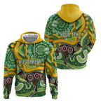 Australia Darts Personalised Hoodie Aboriginal Dot Art Boomerang Indigenous Style Graphic
