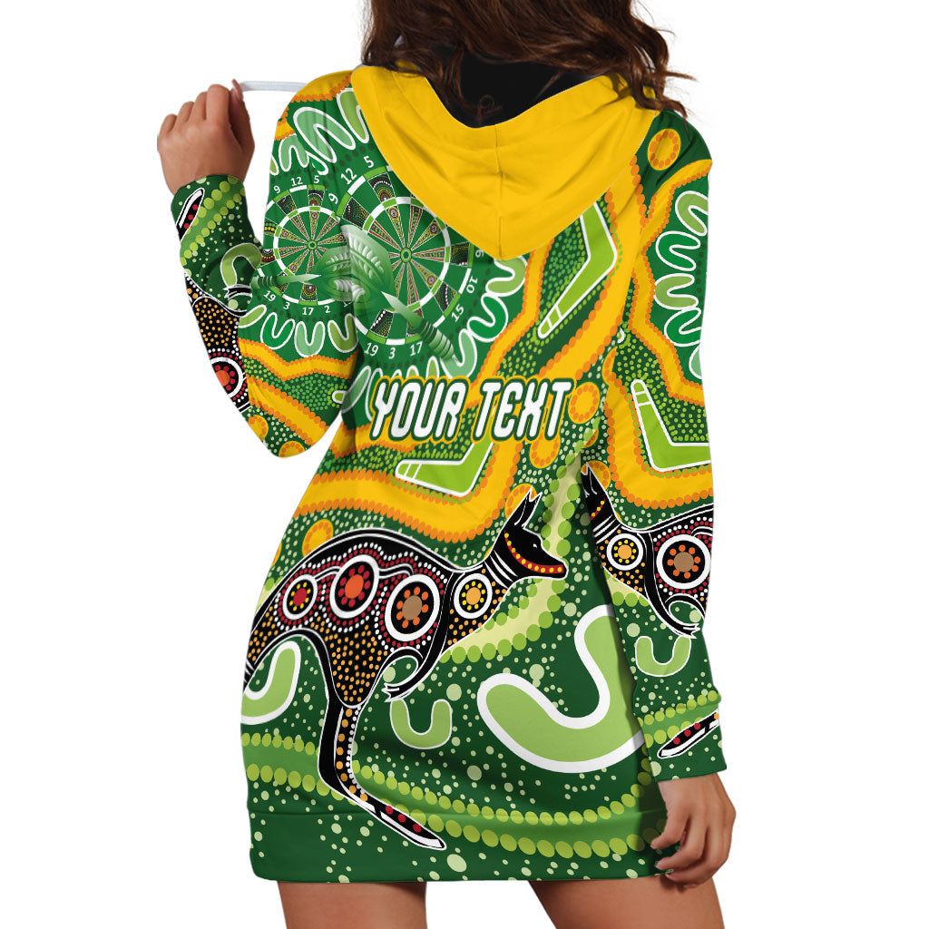 Australia Darts Personalised Hoodie Dress Aboriginal Dot Art Boomerang Indigenous Style Graphic