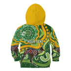 Australia Darts Personalised Kid Hoodie Aboriginal Dot Art Boomerang Indigenous Style Graphic