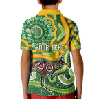 Australia Darts Personalised Kid Polo Shirt Aboriginal Dot Art Boomerang Indigenous Style Graphic