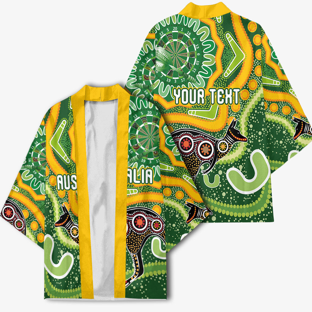 Australia Darts Personalised Kimono Aboriginal Dot Art Boomerang Indigenous Style Graphic
