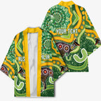 Australia Darts Personalised Kimono Aboriginal Dot Art Boomerang Indigenous Style Graphic