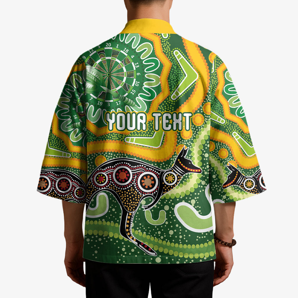 Australia Darts Personalised Kimono Aboriginal Dot Art Boomerang Indigenous Style Graphic