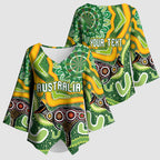 Australia Darts Personalised Kimono Sleeve Blouse Aboriginal Dot Art Boomerang Indigenous Style Graphic