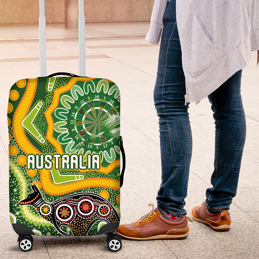 Australia Darts Luggage Cover Aboriginal Dot Art Boomerang Indigenous Style Graphic