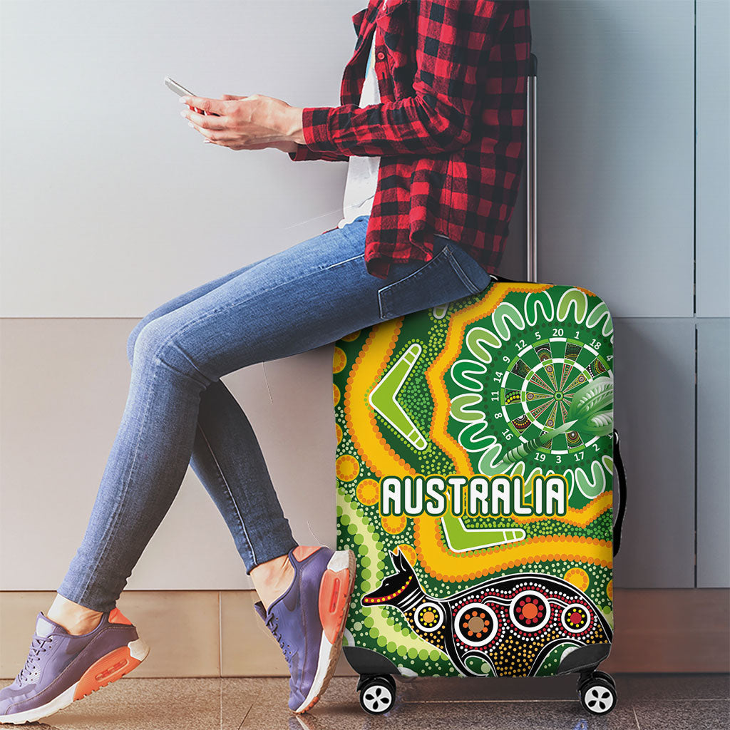 Australia Darts Luggage Cover Aboriginal Dot Art Boomerang Indigenous Style Graphic