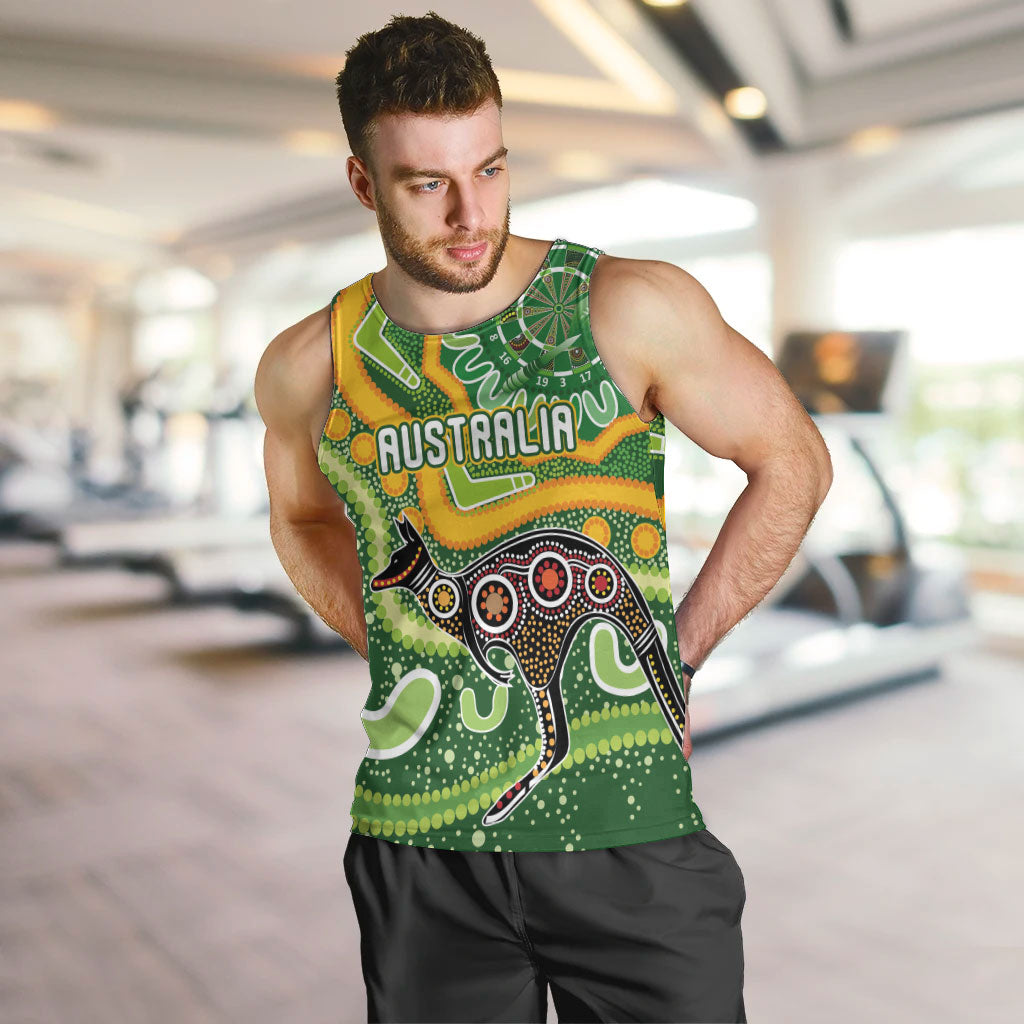 Australia Darts Personalised Men Tank Top Aboriginal Dot Art Boomerang Indigenous Style Graphic