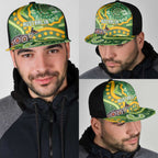 Australia Darts Mesh Trucker Cap Aboriginal Dot Art Boomerang Indigenous Style Graphic