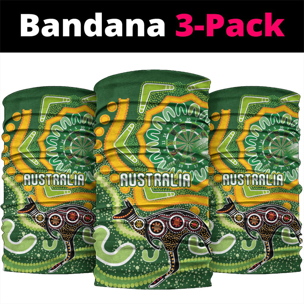 Australia Darts Neck Gaiter Aboriginal Dot Art Boomerang Indigenous Style Graphic