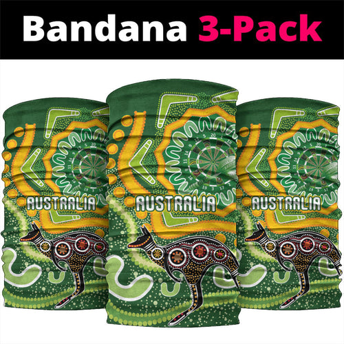 Australia Darts Neck Gaiter Aboriginal Dot Art Boomerang Indigenous Style Graphic
