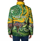 Australia Darts Personalised Padded Jacket Aboriginal Dot Art Boomerang Indigenous Style Graphic