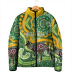 Australia Darts Personalised Padded Jacket Aboriginal Dot Art Boomerang Indigenous Style Graphic