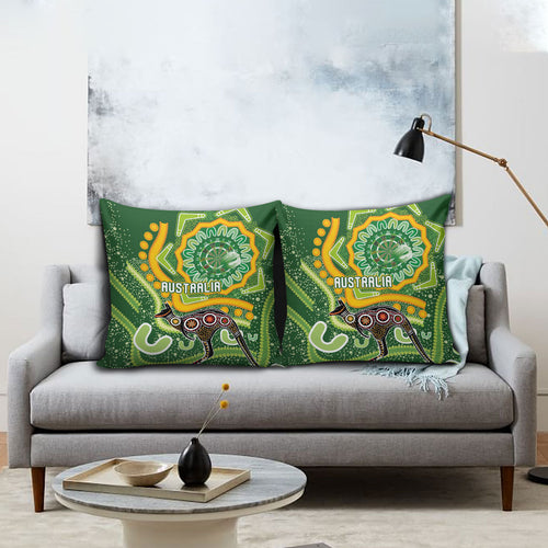 Australia Darts Pillow Cover Aboriginal Dot Art Boomerang Indigenous Style Graphic