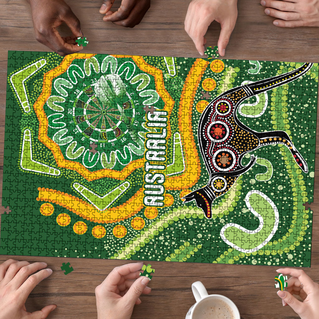 Australia Darts Puzzle Aboriginal Dot Art Boomerang Indigenous Style Graphic