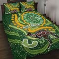 Australia Darts Quilt Bed Set Aboriginal Dot Art Boomerang Indigenous Style Graphic