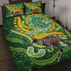 Australia Darts Quilt Bed Set Aboriginal Dot Art Boomerang Indigenous Style Graphic