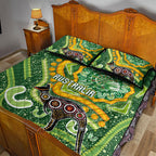 Australia Darts Quilt Bed Set Aboriginal Dot Art Boomerang Indigenous Style Graphic